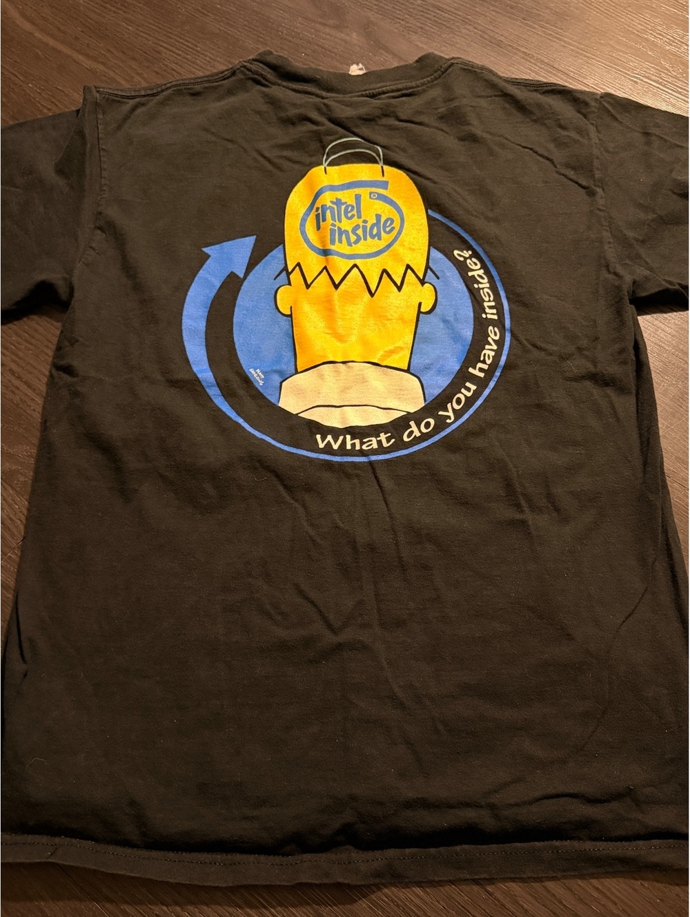 VTG 1998 Homer Simpson Intel Inside Promo T-Shirt